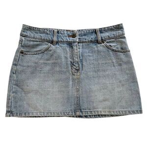 H&M Light Blue Denim Mini Skirt Women's Size 8 100% Cotton